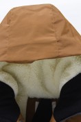 Оптом Парка зимняя подростковая для мальчика с капюшоном коричневого цвета 9539K, фото 4