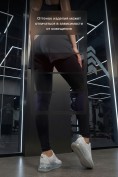 Оптом Легинсы женские с шортами 2 в 1 с высокой посадкой черного цвета 9555_1Ch, фото 3