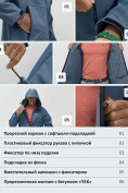 Оптом Ветровка спортивная мужская с капюшоном softshell синего цвета 9563S, фото 2