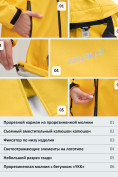Оптом Парка спортивная женская с капюшоном softshell желтого цвета 9568J, фото 2