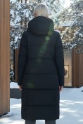 Оптом Пальто утепленное стеганное зимнее с капюшоном женское черного цвета 9601Ch, фото 2