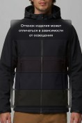 Оптом Ветровка мужская софтшелл виндстоппер с капюшоном спортивная черного цвета 9611_1Ch, фото 7