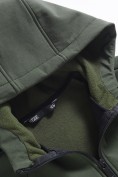 Оптом Ветровка мужская софтшелл виндстоппер с капюшоном спортивная цвета хаки 9611_1Kh, фото 16