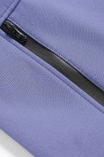 Оптом Ветровка мужская софтшелл виндстоппер с капюшоном спортивная синего цвета 9611_1S, фото 19