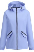 Оптом Ветровка женская софтшелл виндстоппер с капюшоном спортивная голубого цвета 9612_1Gl