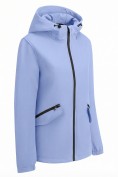 Оптом Ветровка женская софтшелл виндстоппер с капюшоном спортивная голубого цвета 9612_1Gl, фото 2