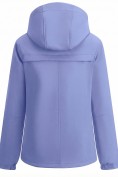 Оптом Ветровка женская софтшелл виндстоппер с капюшоном спортивная голубого цвета 9612_1Gl, фото 4