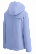 Оптом Ветровка женская софтшелл виндстоппер с капюшоном спортивная голубого цвета 9612_1Gl, фото 5