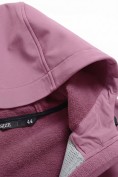 Оптом Ветровка женская софтшелл виндстоппер с капюшоном спортивная малинового цвета 9612_1M, фото 19