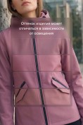 Оптом Ветровка женская софтшелл виндстоппер с капюшоном спортивная малинового цвета 9612_1M, фото 11