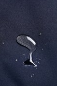 Оптом Ветровка женская софтшелл виндстоппер с капюшоном спортивная темно-синего цвета 9612_1TS, фото 15