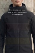 Оптом Ветровка мужская софтшелл виндстоппер с капюшоном спортивная черного цвета 9613_1Ch, фото 11