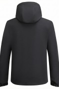Оптом Ветровка мужская софтшелл виндстоппер с капюшоном спортивная черного цвета 9613_1Ch, фото 4
