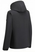 Оптом Ветровка мужская софтшелл виндстоппер с капюшоном спортивная черного цвета 9613_1Ch, фото 5