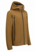 Оптом Ветровка мужская софтшелл виндстоппер с капюшоном спортивная горчичного цвета 9613_1G, фото 3