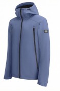 Оптом Ветровка мужская софтшелл виндстоппер с капюшоном спортивная синего цвета 9613_1S, фото 2