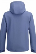 Оптом Ветровка мужская софтшелл виндстоппер с капюшоном спортивная синего цвета 9613_1S, фото 4