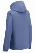Оптом Ветровка мужская софтшелл виндстоппер с капюшоном спортивная синего цвета 9613_1S, фото 5