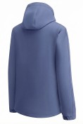 Оптом Ветровка мужская софтшелл виндстоппер с капюшоном спортивная синего цвета 9613_1S, фото 6