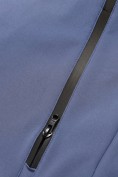 Оптом Ветровка мужская софтшелл виндстоппер с капюшоном спортивная синего цвета 9613_1S, фото 7