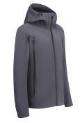 Оптом Ветровка мужская софтшелл виндстоппер с капюшоном спортивная темно-серого цвета 9613_1TC, фото 3