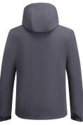 Оптом Ветровка мужская софтшелл виндстоппер с капюшоном спортивная темно-серого цвета 9613_1TC, фото 4