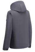 Оптом Ветровка мужская софтшелл виндстоппер с капюшоном спортивная темно-серого цвета 9613_1TC, фото 5