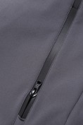 Оптом Ветровка мужская софтшелл виндстоппер с капюшоном спортивная темно-серого цвета 9613_1TC, фото 7