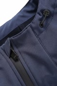 Оптом Ветровка мужская софтшелл виндстоппер с капюшоном спортивная темно-синего цвета 9613_1TS, фото 13