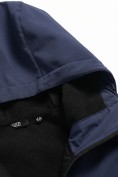 Оптом Ветровка мужская софтшелл виндстоппер с капюшоном спортивная темно-синего цвета 9613_1TS, фото 16