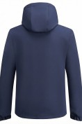 Оптом Ветровка мужская софтшелл виндстоппер с капюшоном спортивная темно-синего цвета 9613_1TS, фото 4