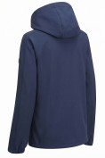 Оптом Ветровка мужская софтшелл виндстоппер с капюшоном спортивная темно-синего цвета 9613_1TS, фото 5