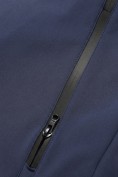 Оптом Ветровка мужская софтшелл виндстоппер с капюшоном спортивная темно-синего цвета 9613_1TS, фото 7