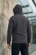 Оптом Ветровка мужская софтшелл виндстоппер с капюшоном спортивная темно-синего цвета 9613_2TS, фото 9