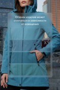 Оптом Парка женская софтшелл виндстоппер удлинённая с капюшоном бирюзового цвета 9614_1Br, фото 4
