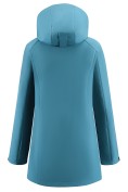 Оптом Парка женская софтшелл виндстоппер удлинённая с капюшоном бирюзового цвета 9614_1Br, фото 5