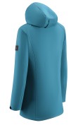 Оптом Парка женская софтшелл виндстоппер удлинённая с капюшоном бирюзового цвета 9614_1Br, фото 6