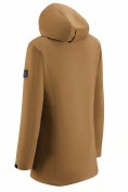 Оптом Парка женская софтшелл виндстоппер удлинённая с капюшоном горчичного цвета 9614_1G, фото 4