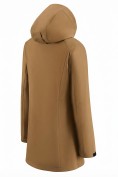 Оптом Парка женская софтшелл виндстоппер удлинённая с капюшоном горчичного цвета 9614_1G, фото 5