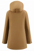 Оптом Парка женская софтшелл виндстоппер удлинённая с капюшоном горчичного цвета 9614_1G, фото 6