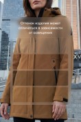Оптом Парка женская софтшелл виндстоппер удлинённая с капюшоном горчичного цвета 9614_1G, фото 4