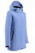 Оптом Парка женская софтшелл виндстоппер удлинённая с капюшоном голубого цвета 9614_1Gl, фото 4