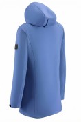 Оптом Парка женская софтшелл виндстоппер удлинённая с капюшоном голубого цвета 9614_1Gl, фото 5