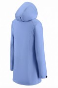 Оптом Парка женская софтшелл виндстоппер удлинённая с капюшоном голубого цвета 9614_1Gl, фото 6