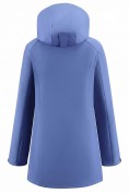 Оптом Парка женская софтшелл виндстоппер удлинённая с капюшоном голубого цвета 9614_1Gl, фото 7