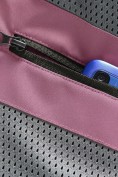 Оптом Парка женская софтшелл виндстоппер удлинённая с капюшоном малинового цвета 9614_1M, фото 11