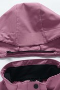 Оптом Парка женская софтшелл виндстоппер удлинённая с капюшоном малинового цвета 9614_1M, фото 15