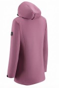 Оптом Парка женская софтшелл виндстоппер удлинённая с капюшоном малинового цвета 9614_1M, фото 4