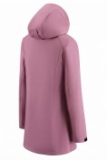 Оптом Парка женская софтшелл виндстоппер удлинённая с капюшоном малинового цвета 9614_1M, фото 5