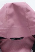 Оптом Парка женская софтшелл виндстоппер удлинённая с капюшоном малинового цвета 9614_1M, фото 8